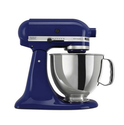 Artisan 5 Qt. 10-Speed Cobalt Blue Stand Mixer with Flat Beater, 6-Wire Whip and Dough Hook Attachments