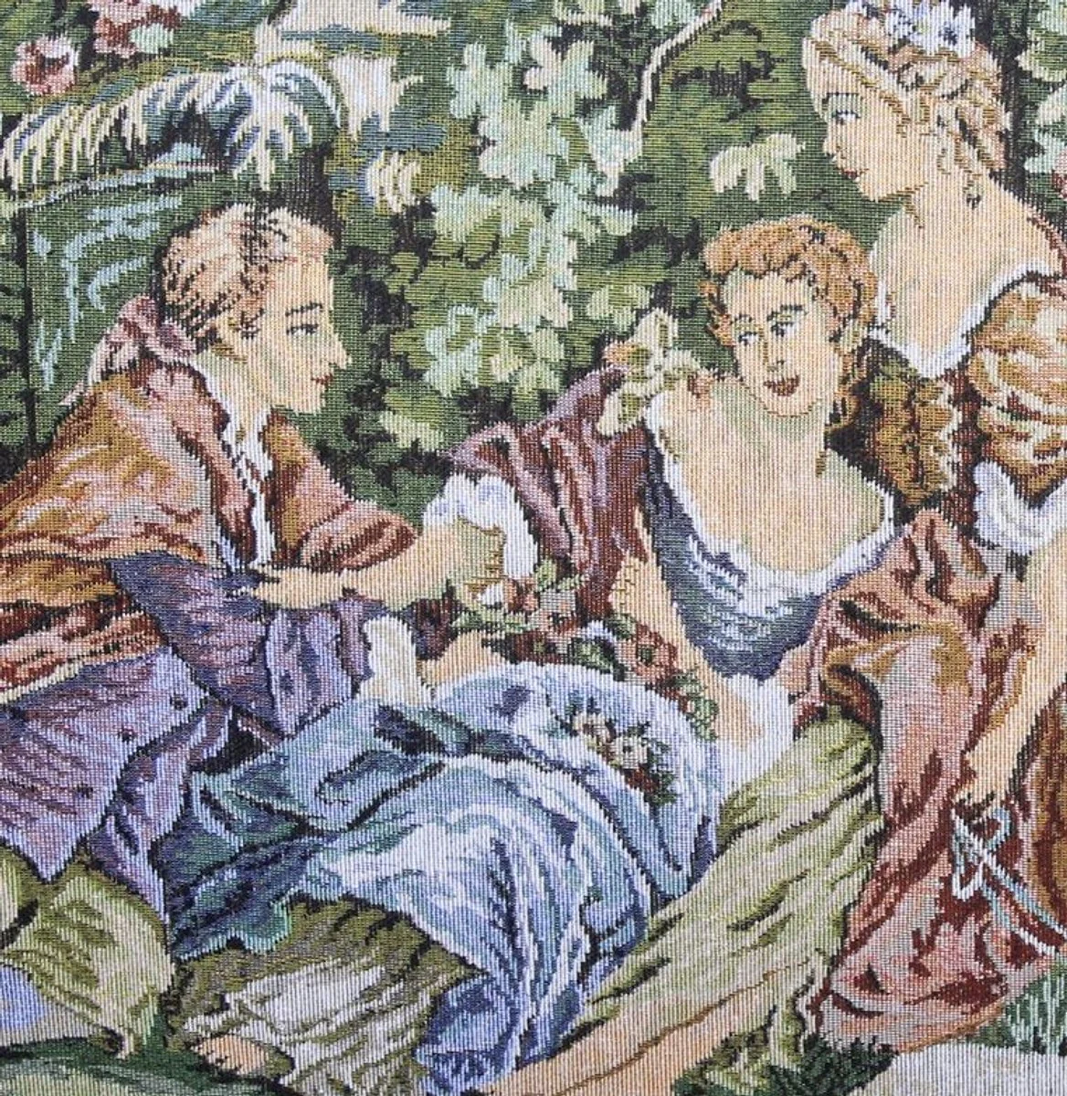 Casa Padrino Conjunto de banco barroco tapiz / marr¨®n - 1 sof¨¢ + 2 sillones