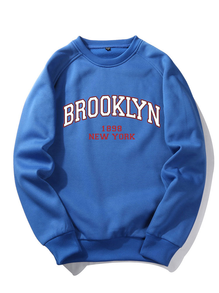 Brooklyn Letter  Print Raglan Sleeve Sweatshirt