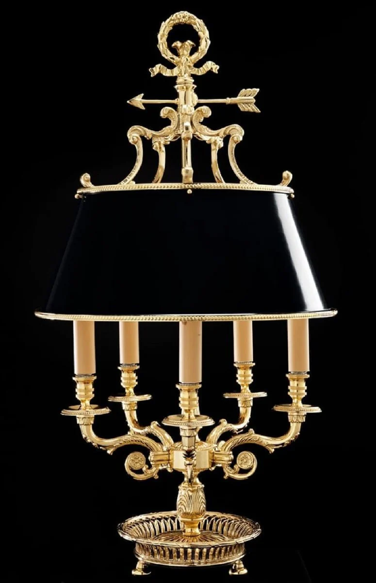 Casa Padrino lámpara de mesa barroco de lujo oro / negro Ø 39 x A. 72 cm - Magnífica lámpara de escritorio de estilo barroco - Noble & magnífica - Calidad de lujo - Hecho en Italia