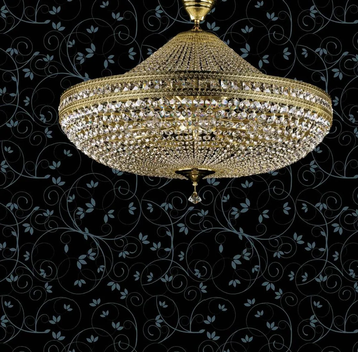 Casa Padrino l¨¢mpara de techo de cristal barroco de lujo lat¨®n ? 80 cm - L¨¢mpara de techo de estilo barroco