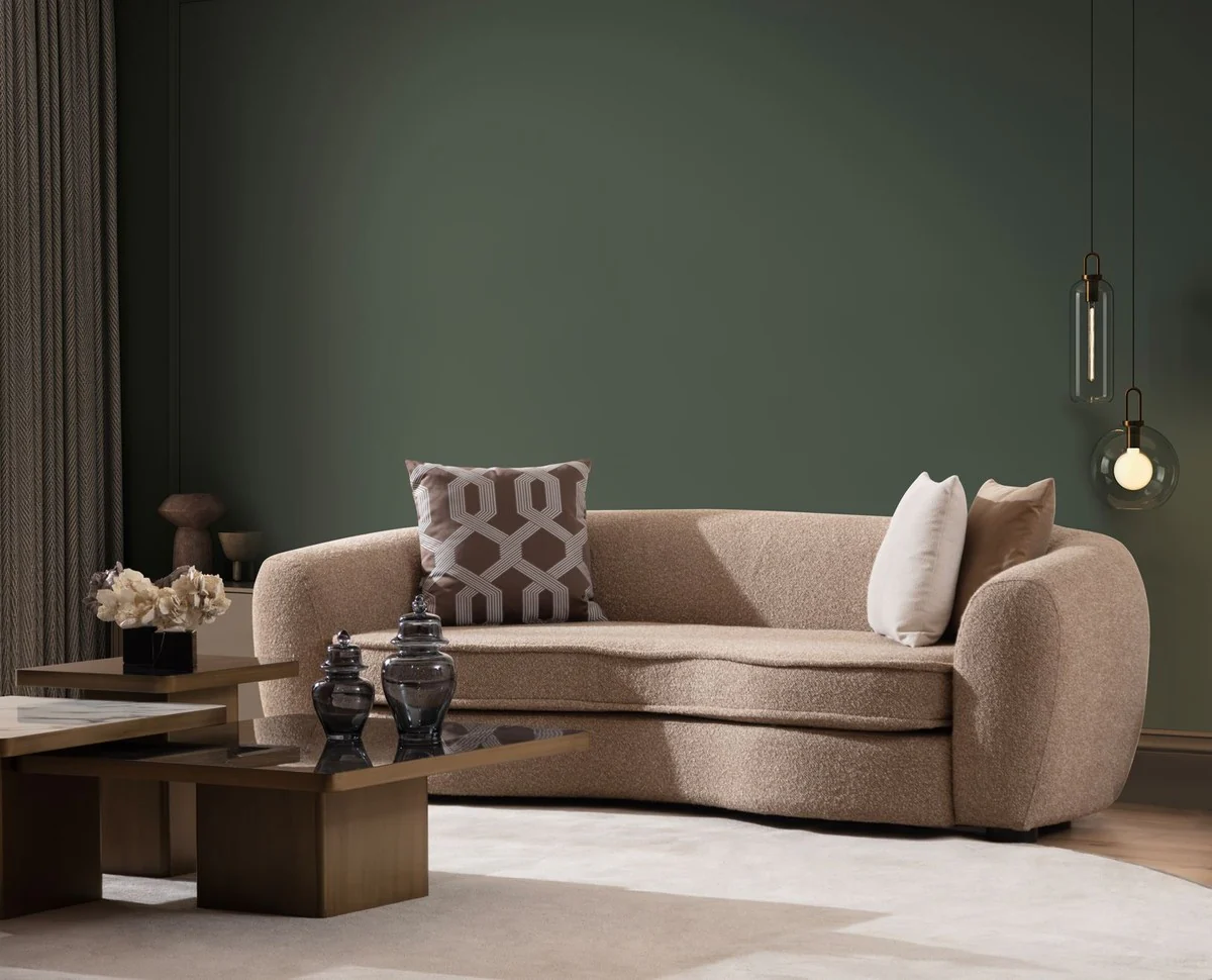 Casa Padrino sof¨¢ de lujo marr¨®n / negro 250 x 106 x A. 72 cm - Sof¨¢ de sal¨®n - Sof¨¢ de hotel - Muebles de sal¨®n - Interiores de sal¨®n - Muebles de hotel - Muebles de lujo - Interiores de lujo