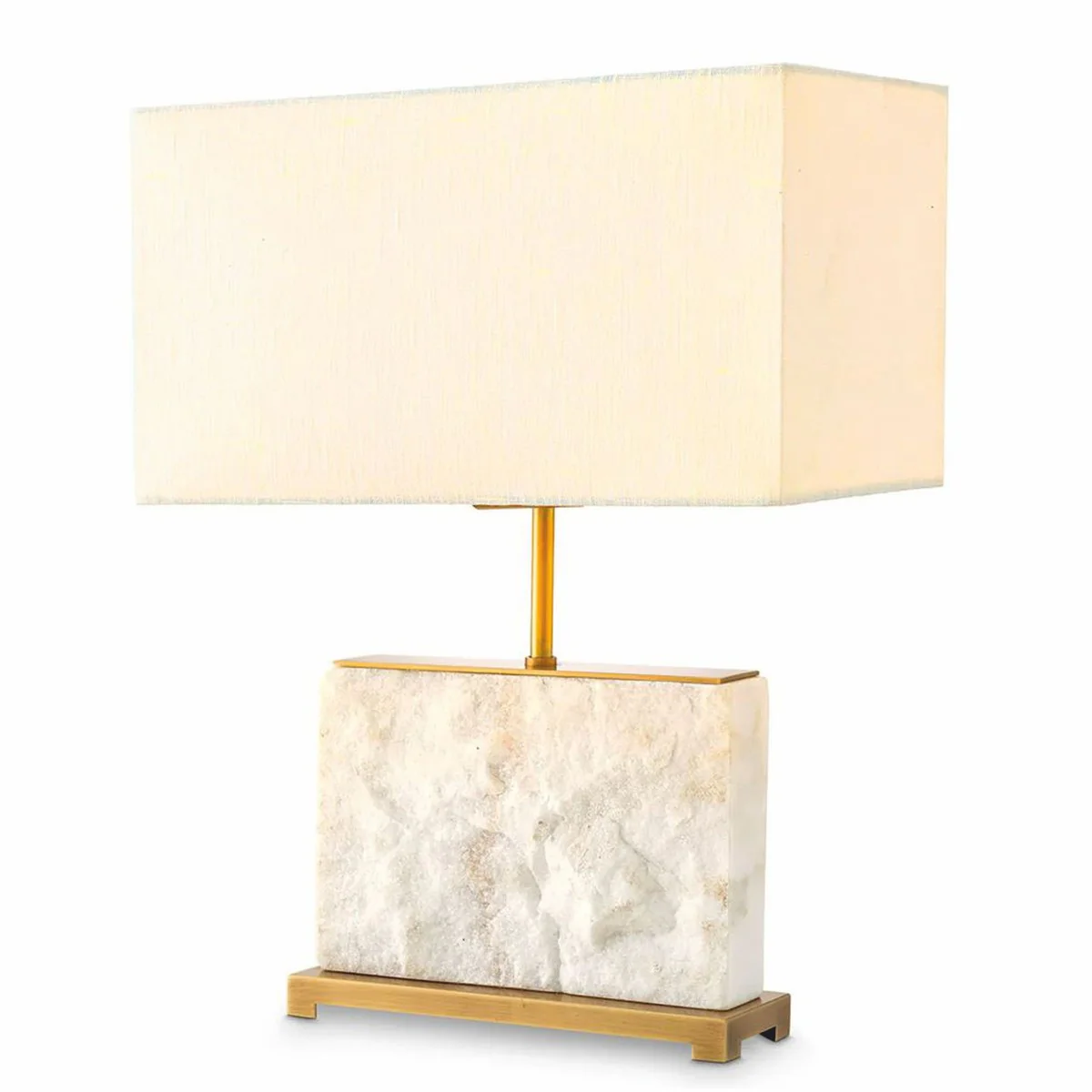 Casa Padrino l¨¢mpara de mesa de m¨¢rmol de lujo blanco / lat¨®n antiguo A. 55 cm - L¨¢mparas de escritorio de m¨¢rmol