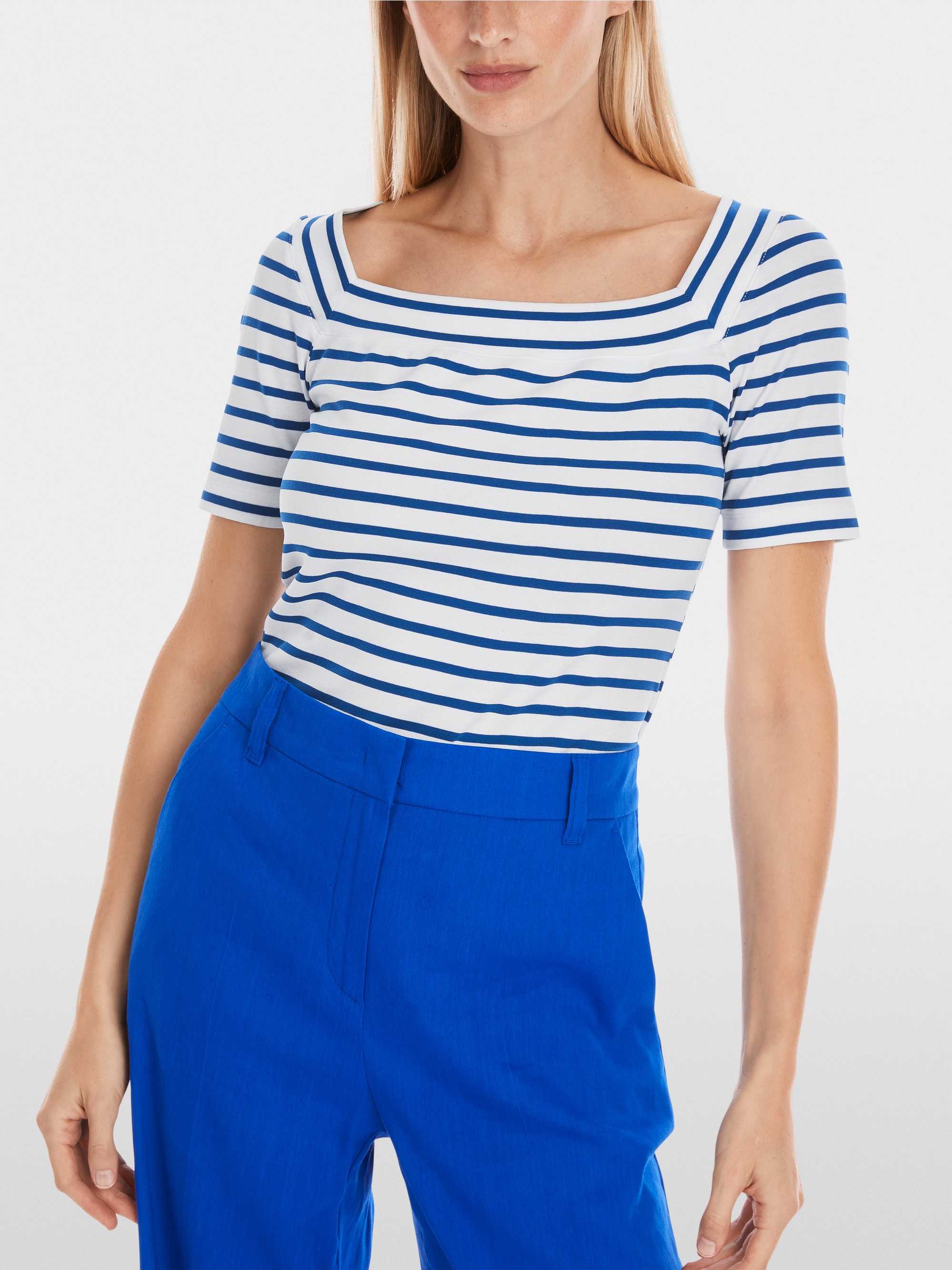 Marc-Cain Striped T-shirt with square neckline