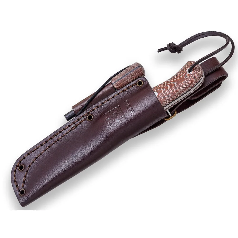 Joker BS9 Nórdico Canvas Micarta con ferrocerio - Cuchillo de supervivencia y bushcraft