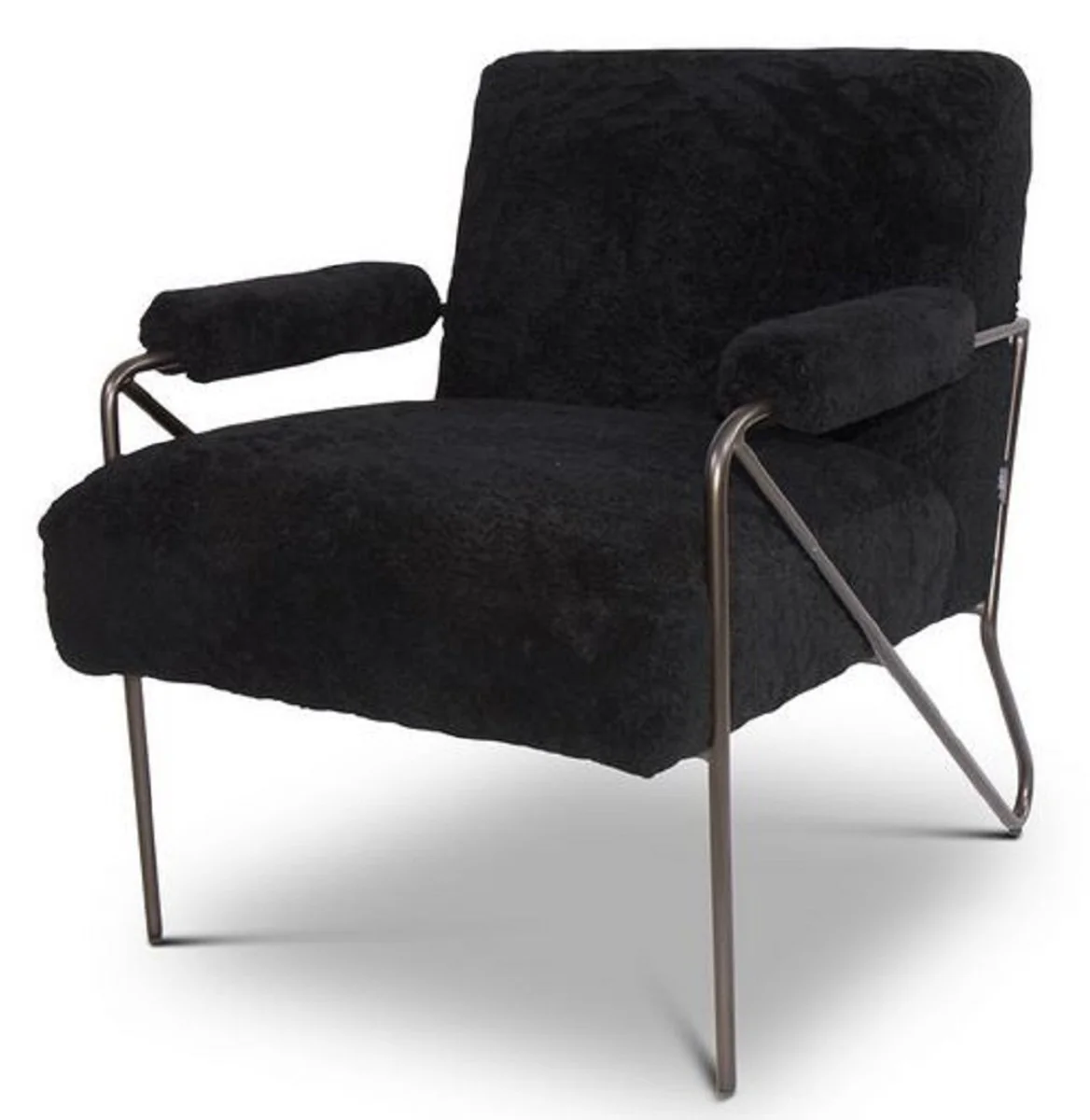 Casa Padrino Sill¨®n de Dise?o Negro 69 x 78 x H. 78 cm - Sill¨®n de Sal¨®n - Muebles de Sal¨®n - Calidad de Lujo