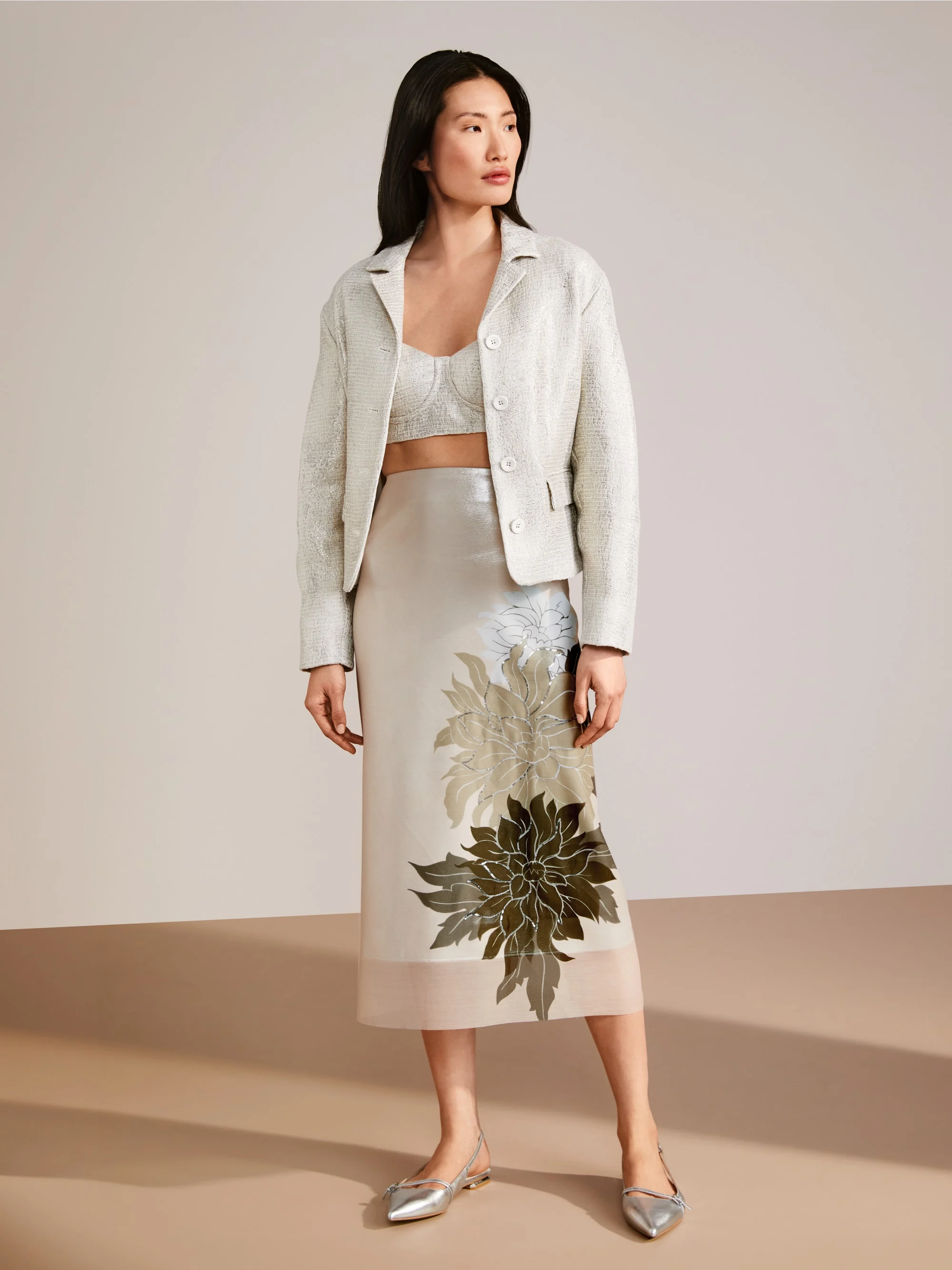 Marc-Cain Pencil skirt with floral pattern