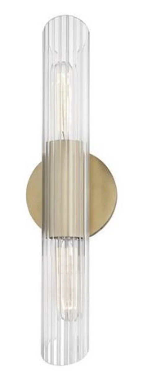 Casa Padrino lámpara de pared de lujo latón antiguo 12,1 x 8,9 x H. 43,8 cm - Lámpara de Pared para Sala de Estar