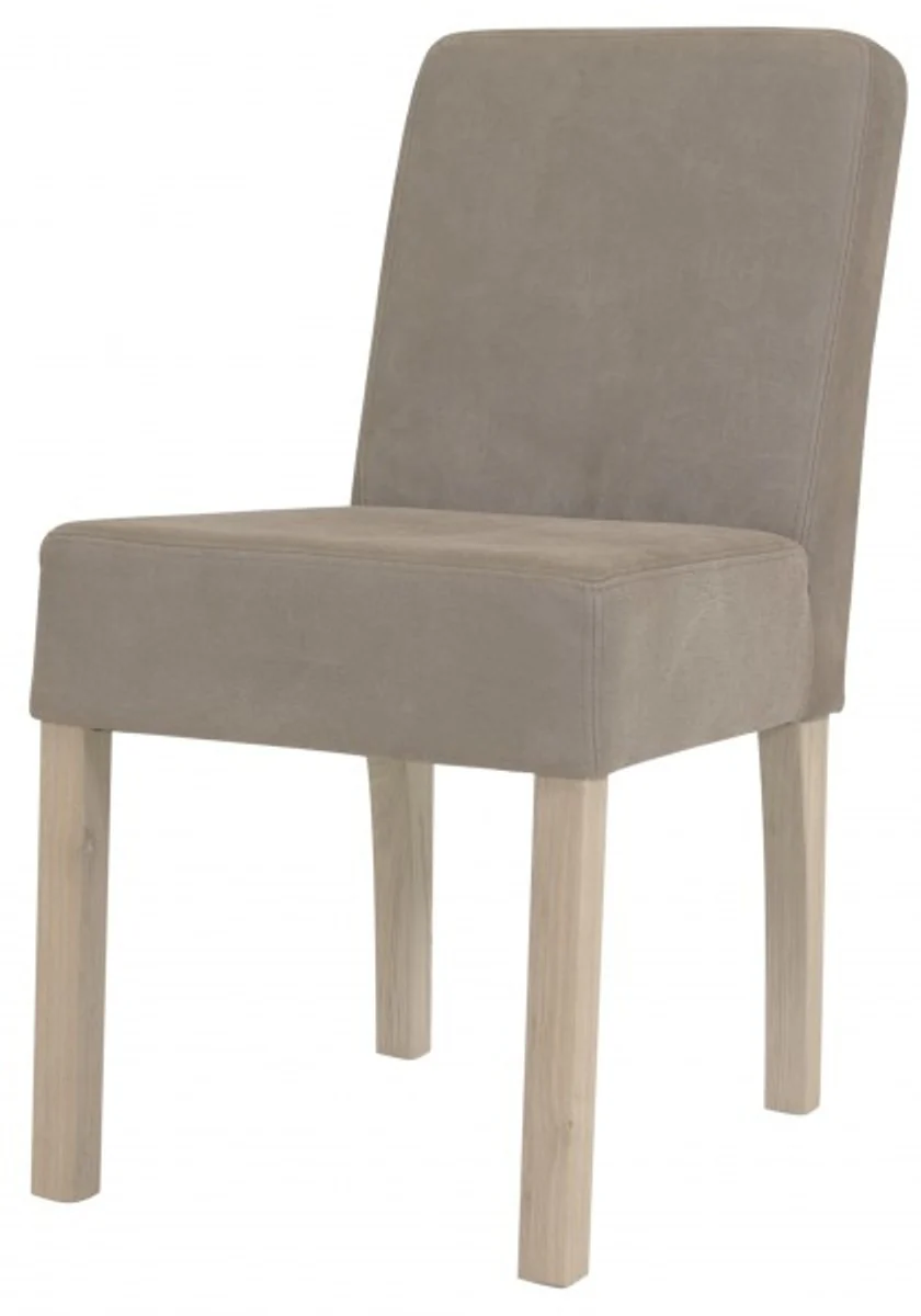 Casa Padrino designer dining room chair modef 35 Khaki Leather - Hotel Furniture - Beech