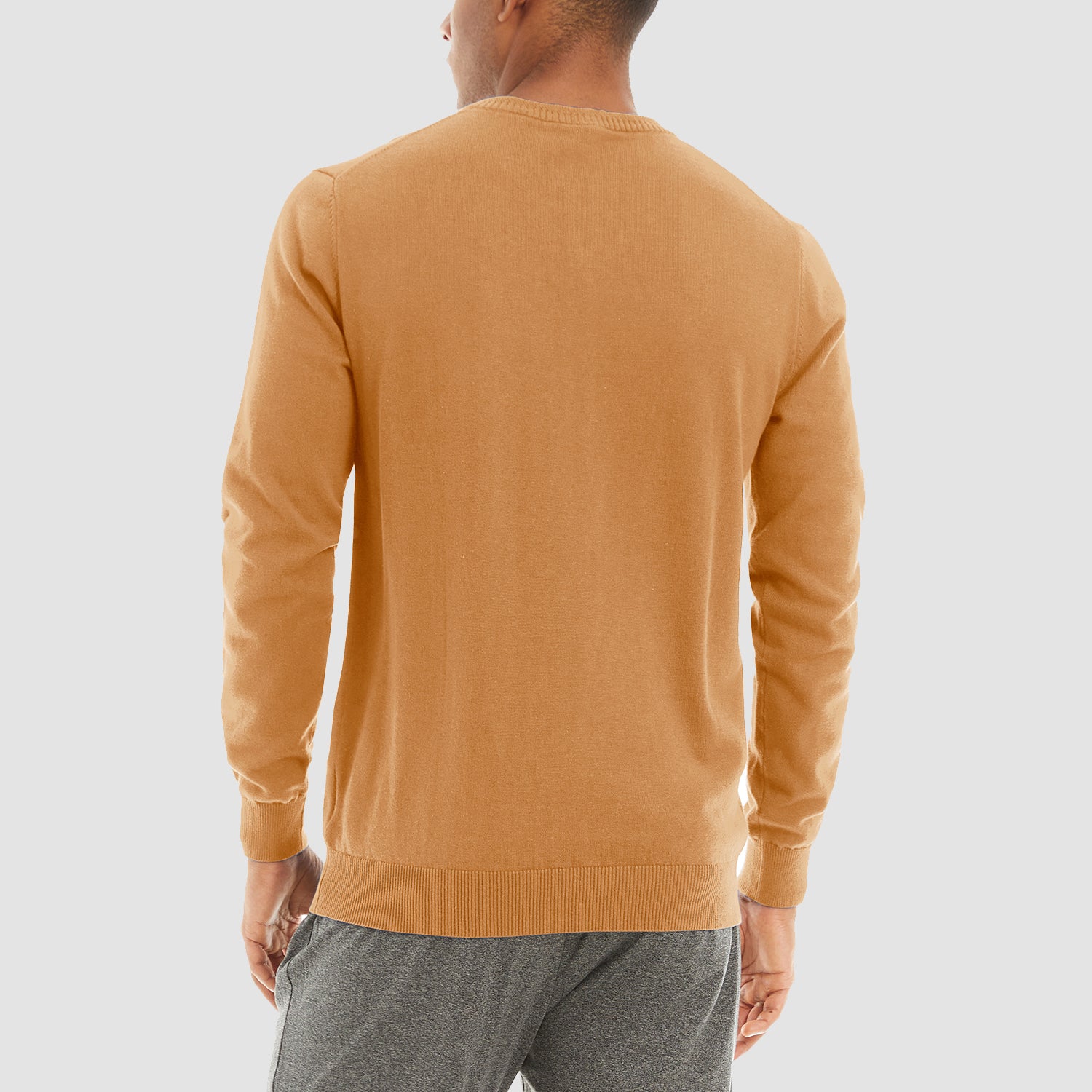 Men's Pullover Sweaters V-Neck Long Sleeve Cotton Sweatshirt