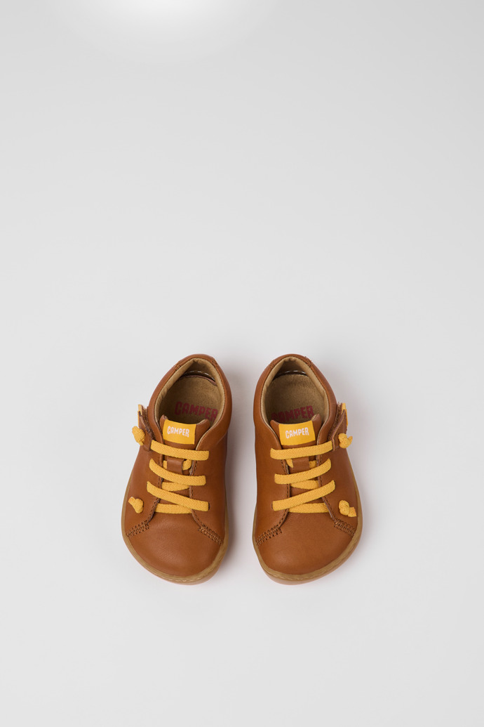Peu Brown leather shoes for children
