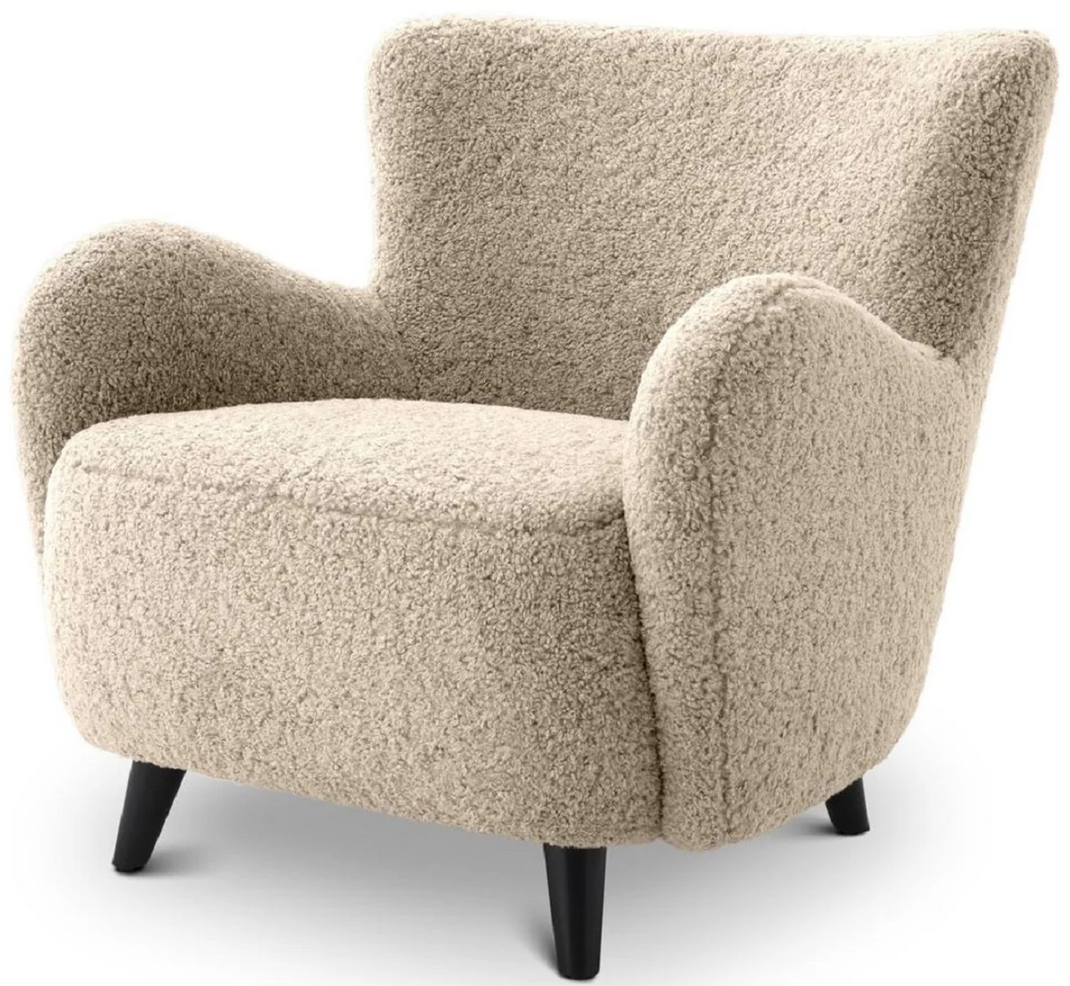 Casa Padrino sill¨®n de sal¨®n de lujo arena / negro 80 x 72 x A. 80 cm - Muebles de Sal¨®n - Muebles de Lujo