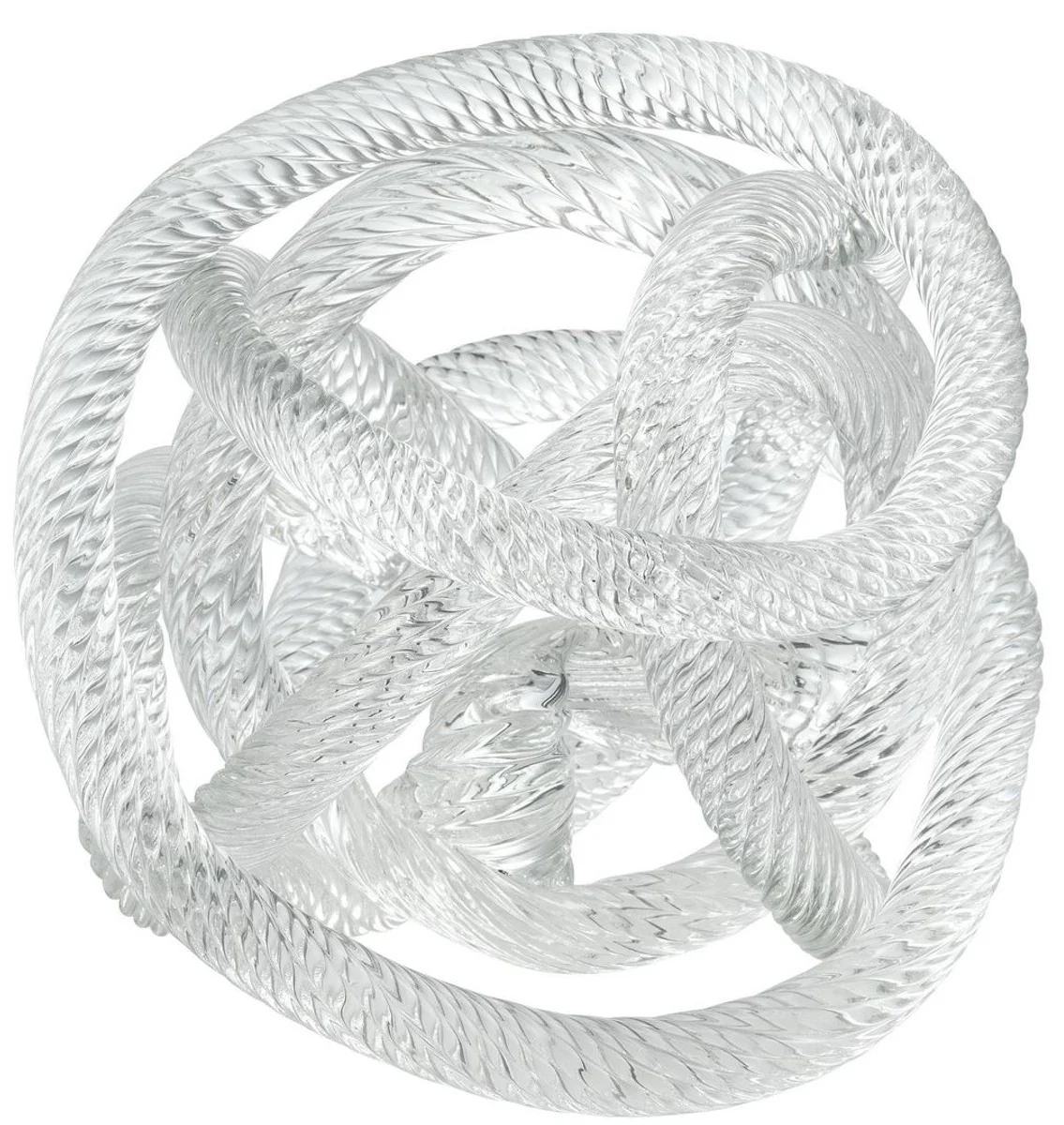 Casa Padrino decoración de escritorio de vidrio de lujo cuerda muelle náutico 20 x 20 x H. 20 cm - Accesorios de Decoración de Oficina