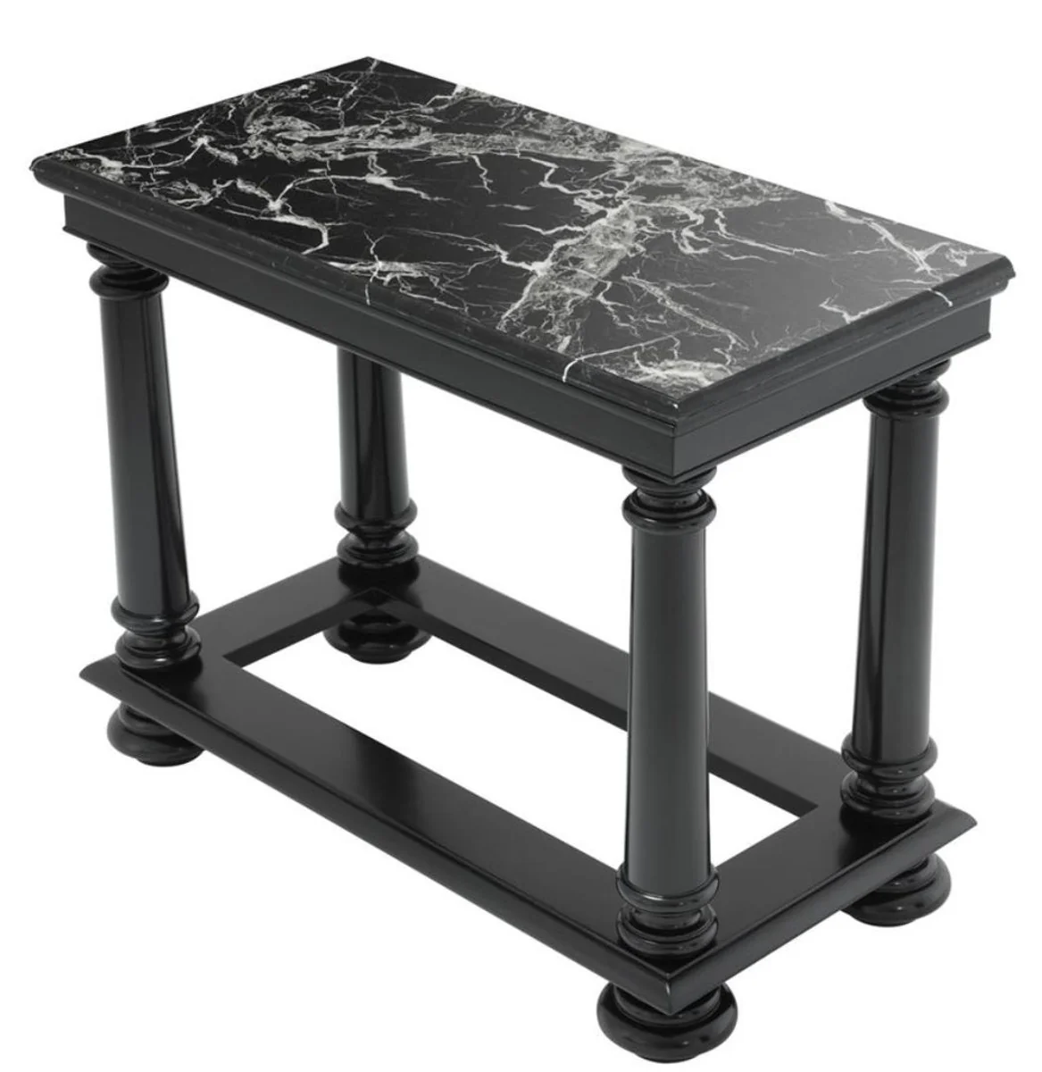 Casa Padrino mesa consola de lujo en negro con placa de mármol negro 100 x 50 x H. 79 cm - Edición Limitada