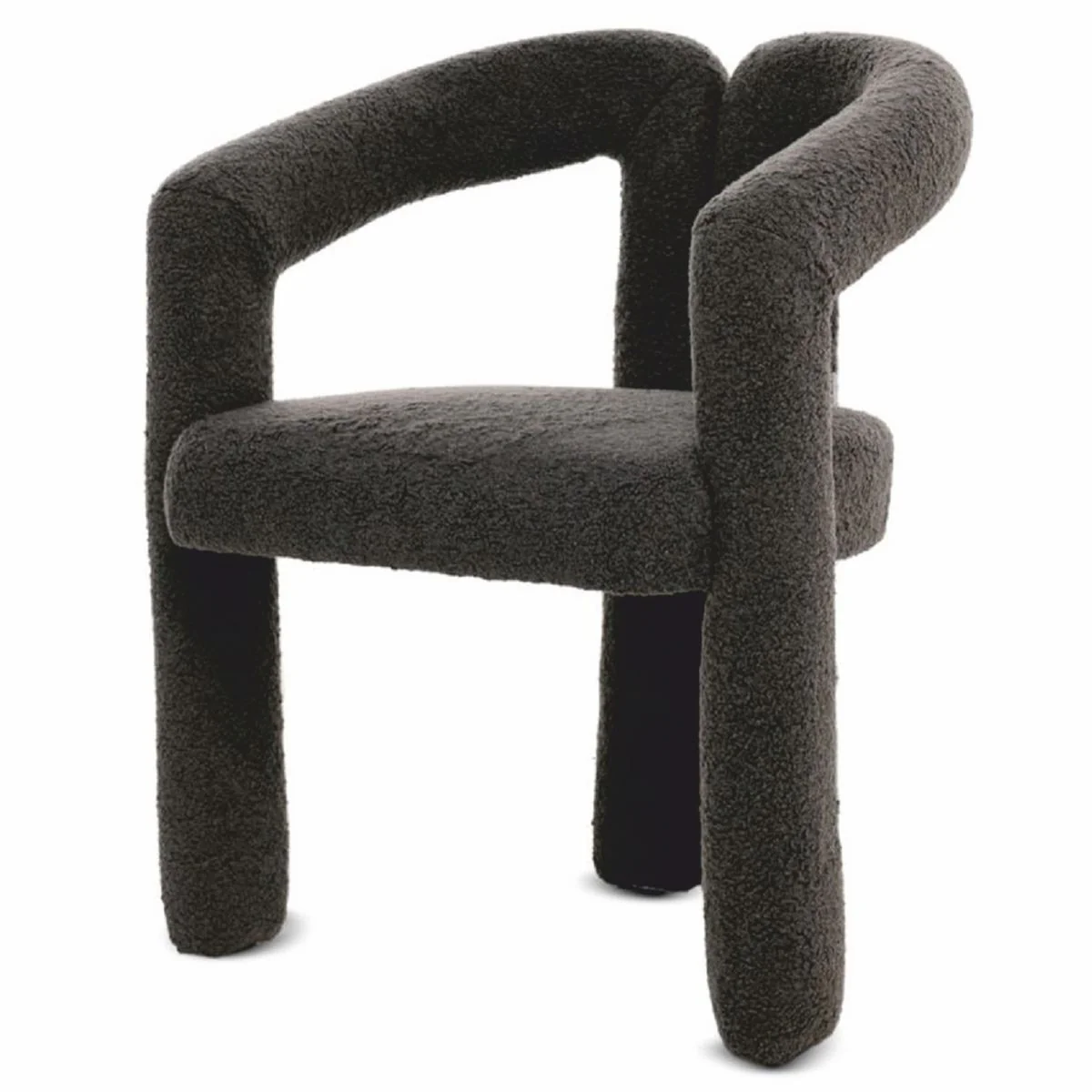 Casa Padrino silla de comedor de lujo con reposabrazos gris oscuro 60 x 65 x A. 80 cm