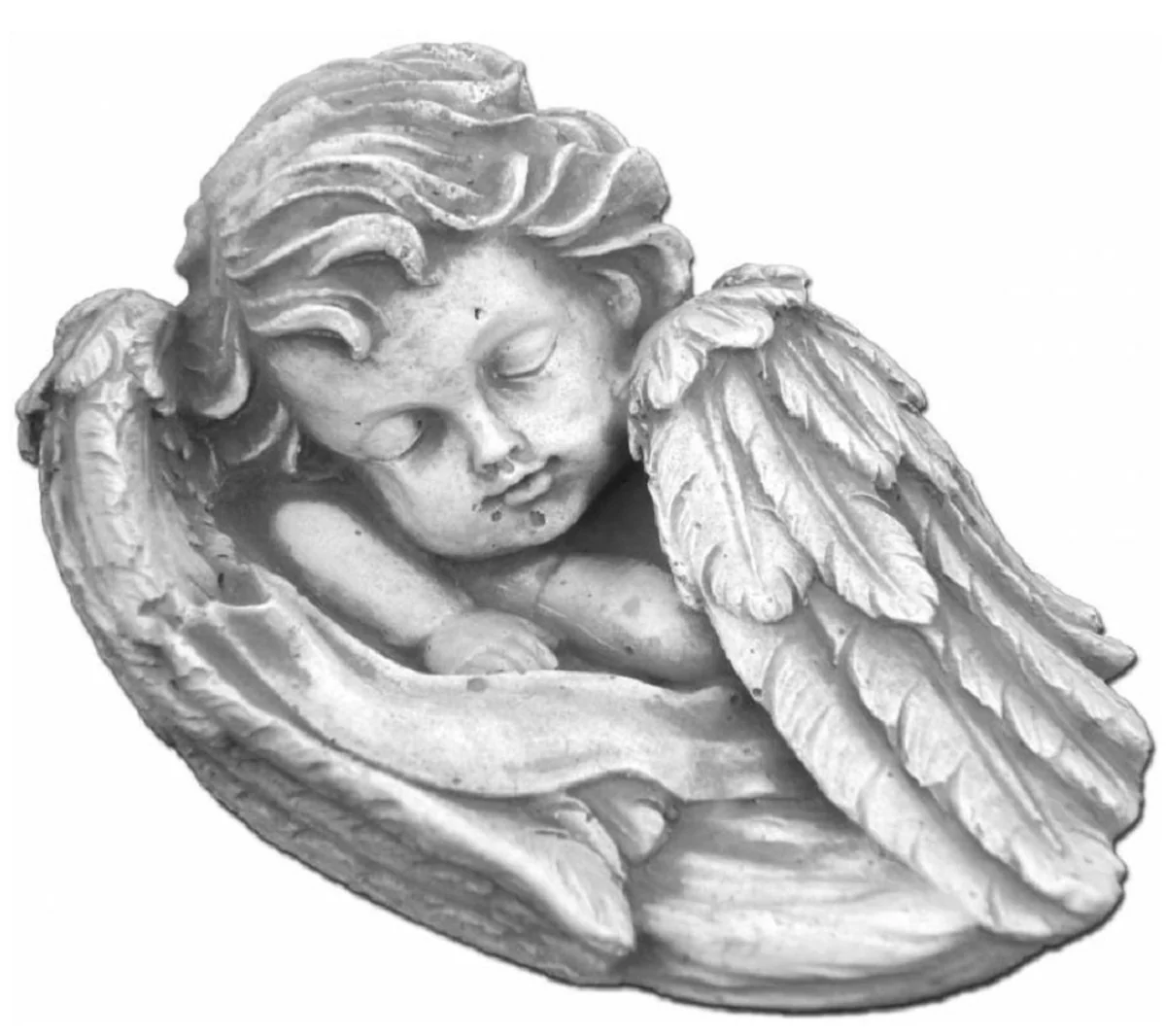 Casa Padrino escultura decorativa Art Nouveau ¨¢ngel gris 13 x 9 x A. 7 cm - Elegante figura decorativa de piedra - Decoraci¨®n de sal¨®n - Decoraci¨®n de jard¨ªn