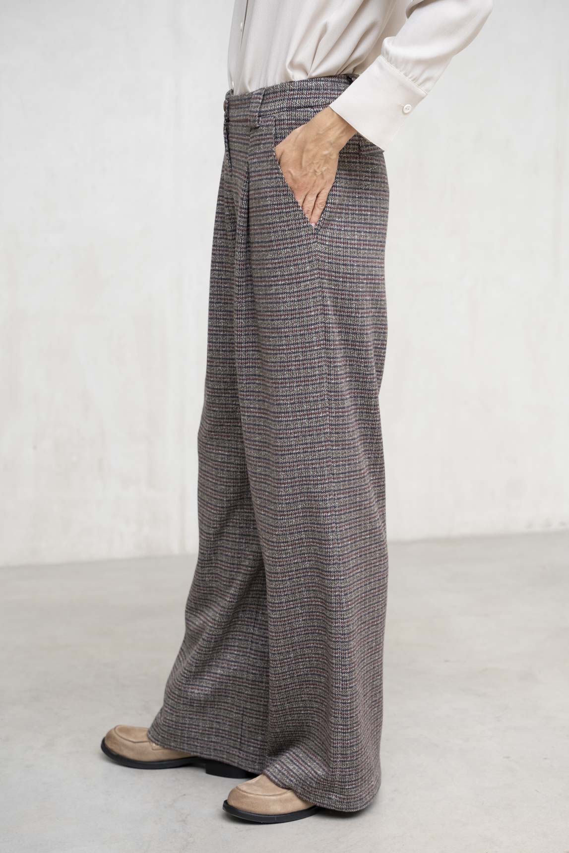 Rivera-spain Pantalón Cuccio cuadros burdeos