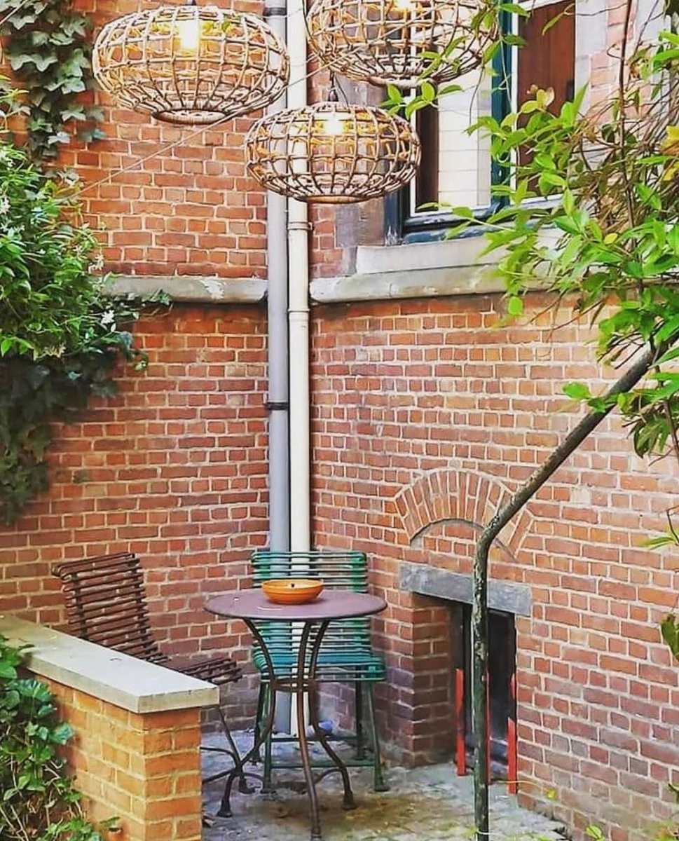 Casa Padrino mesa de jard¨ªn Art Nouveau marr¨®n ? 60 x A. 70 cm - Mesa de hierro forjado hecha a mano - Muebles de jard¨ªn y patio de hierro forjado nost¨¢lgicos