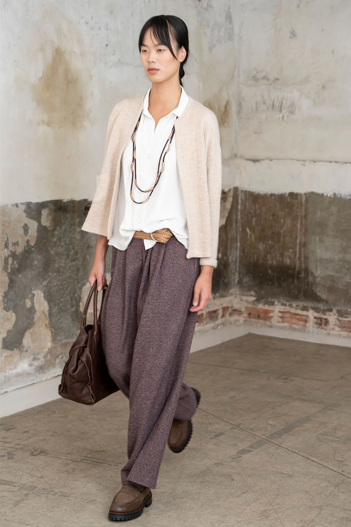 Rivera-spain Pantalón Aretha cuadros burdeos