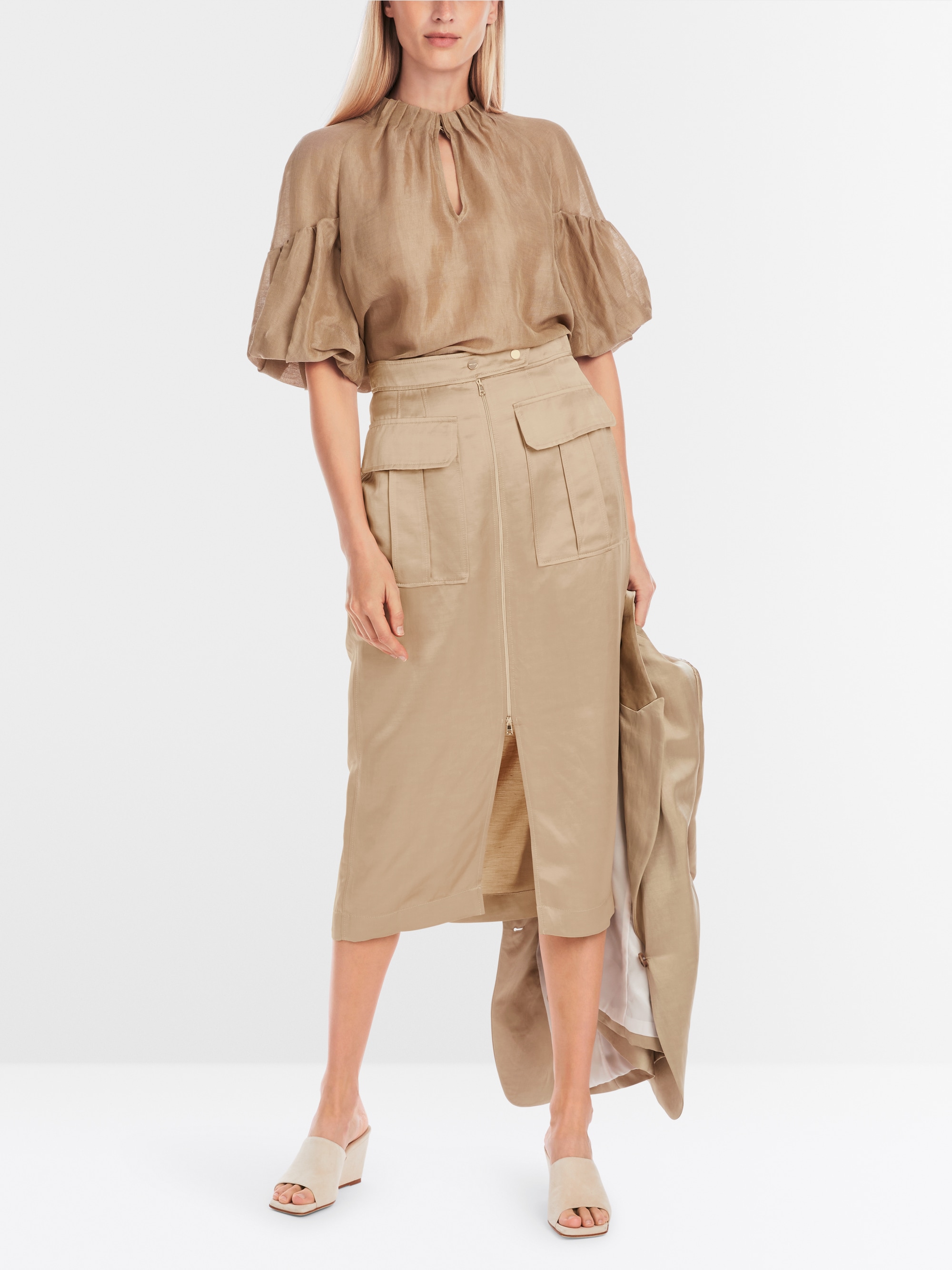 Marc-Cain Slim midi skirt with zip