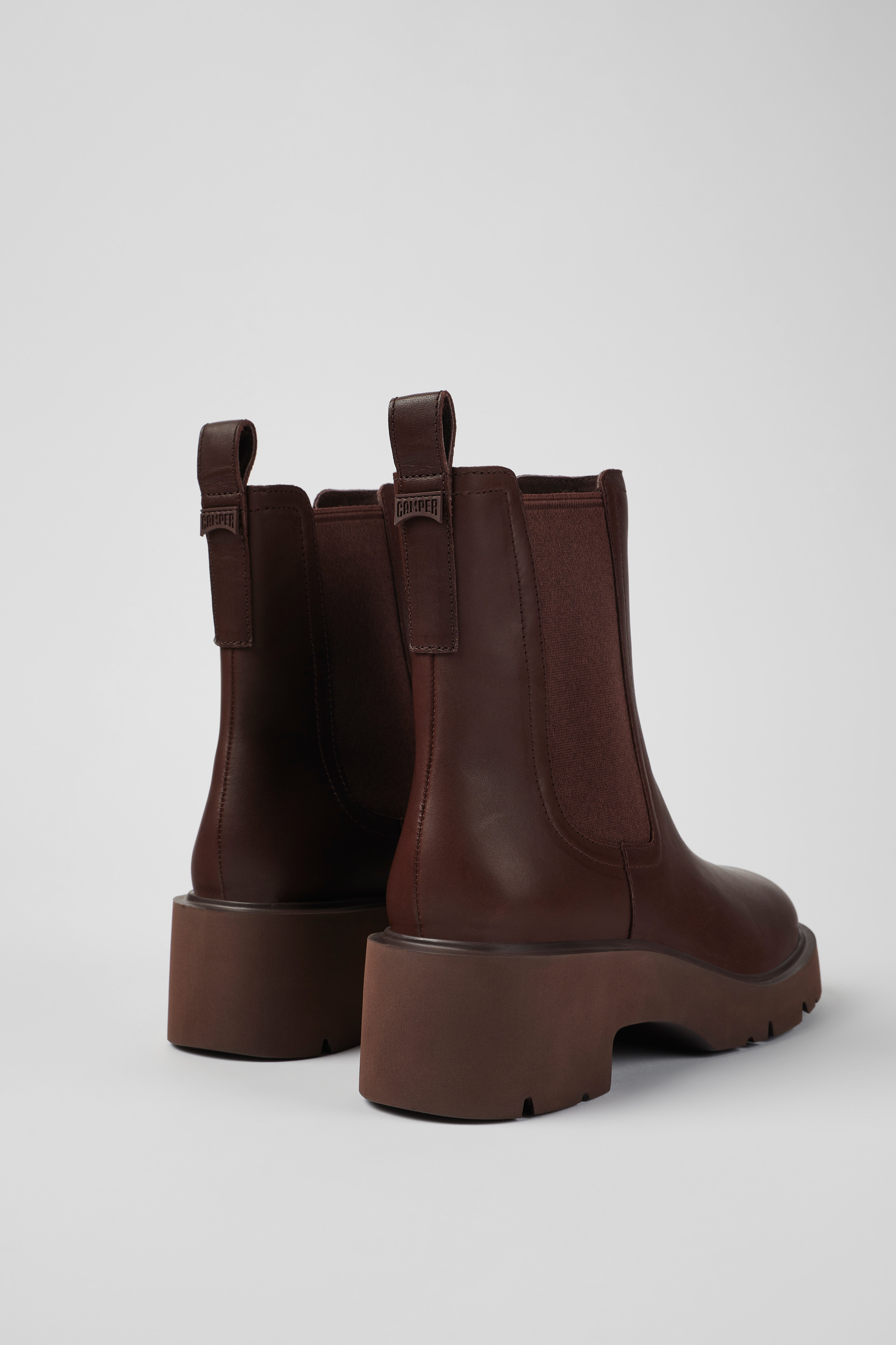 Milah - Burgundy leather Chelsea boots for women