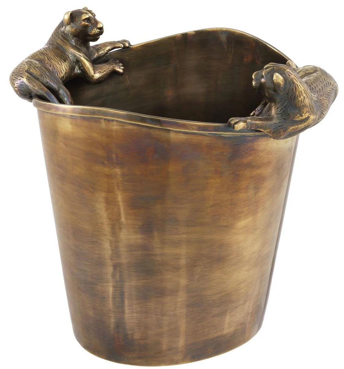 Casa Padrino enfriador de vino de lujo de acero inoxidable con 2 asas de lat¨®n lat¨®n vintage 25,5 x 25,5 x A. 23 cm - Accesorios de Gastronom¨ªa Restaurante Hotel