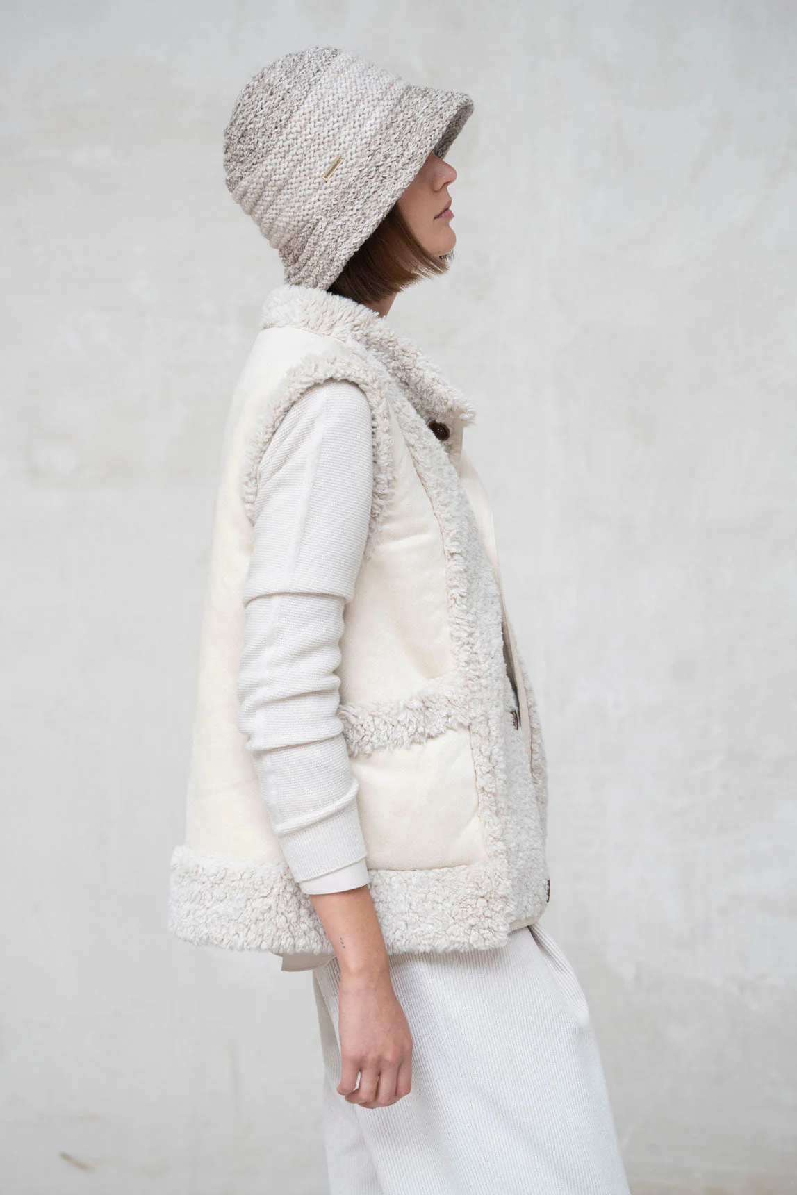 Rivera-spain Chaleco reversible Trani crudo