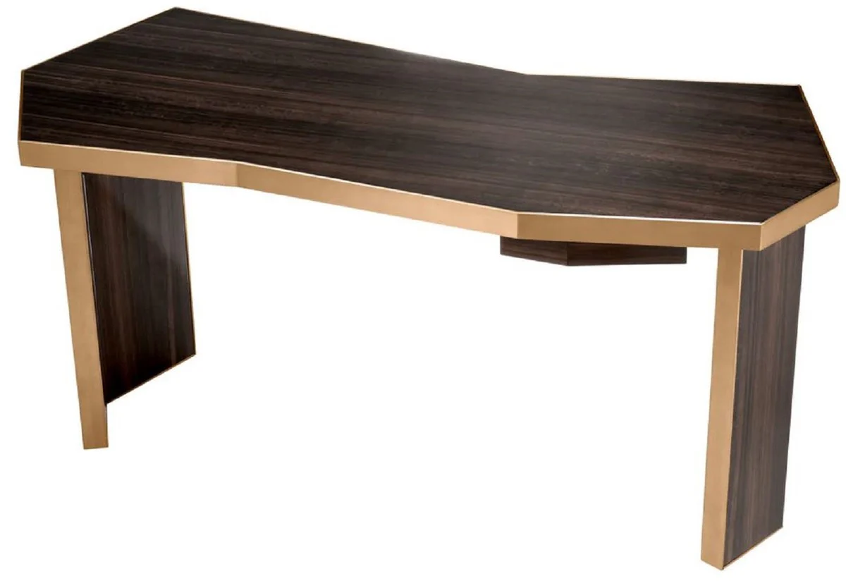 Casa Padrino escritorio de lujo marr¨®n / lat¨®n 106 x 68 x A. 75 cm - Mesa de oficina de madera maciza con caj¨®n - Muebles de oficina - Muebles de lujo - Calidad de lujo