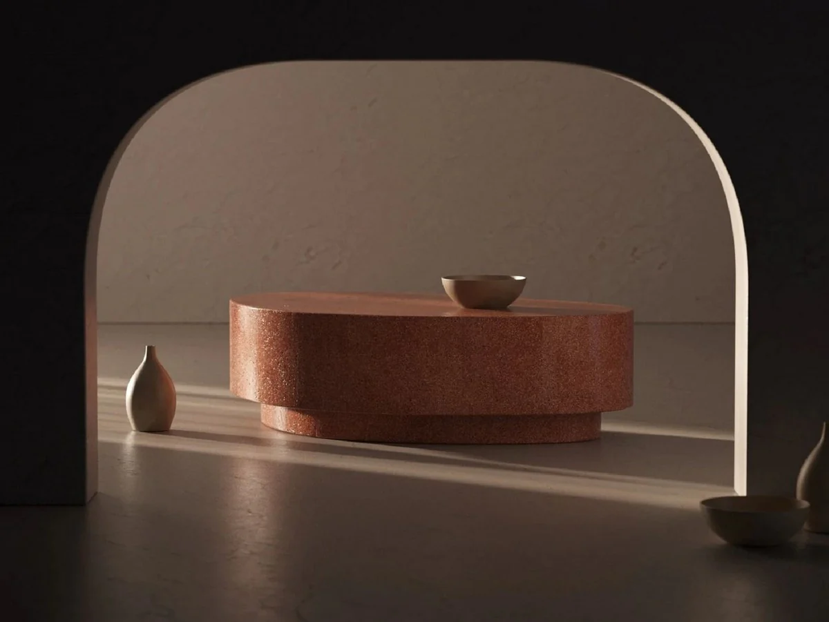 Casa Padrino mesa de centro de hormig¨®n de lujo rojo 142 cm - Muebles de sal¨®n y jard¨ªn