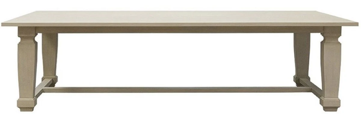 Casa Padrino mesa de comedor de lujo de estilo campestre gris claro 280 x 120 x A. 77 cm - Mesa de cocina de madera maciza hecha a mano - Muebles de madera maciza de estilo campestre