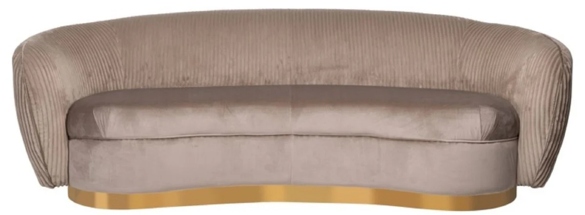 Casa Padrino sof¨¢ de lujo marr¨®n / oro 221 x 98 x A. 72 cm - Sof¨¢ de sal¨®n curvo - Muebles de sal¨®n - Interiores de sal¨®n - Muebles de lujo - Interiores de lujo - De lujo Muebles