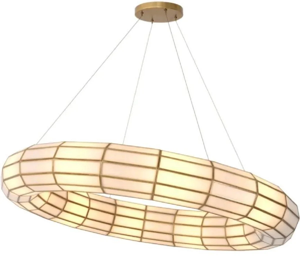 Casa Padrino l¨¢mpara de ara?a de lujo lat¨®n antiguo / blanco ? 118 x A. 18 cm