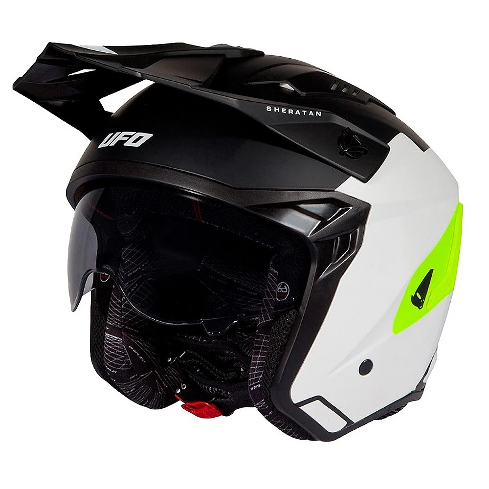 CASCO TRIAL UFO SHERATAN NEGRO / BLANCO / AMARILLO