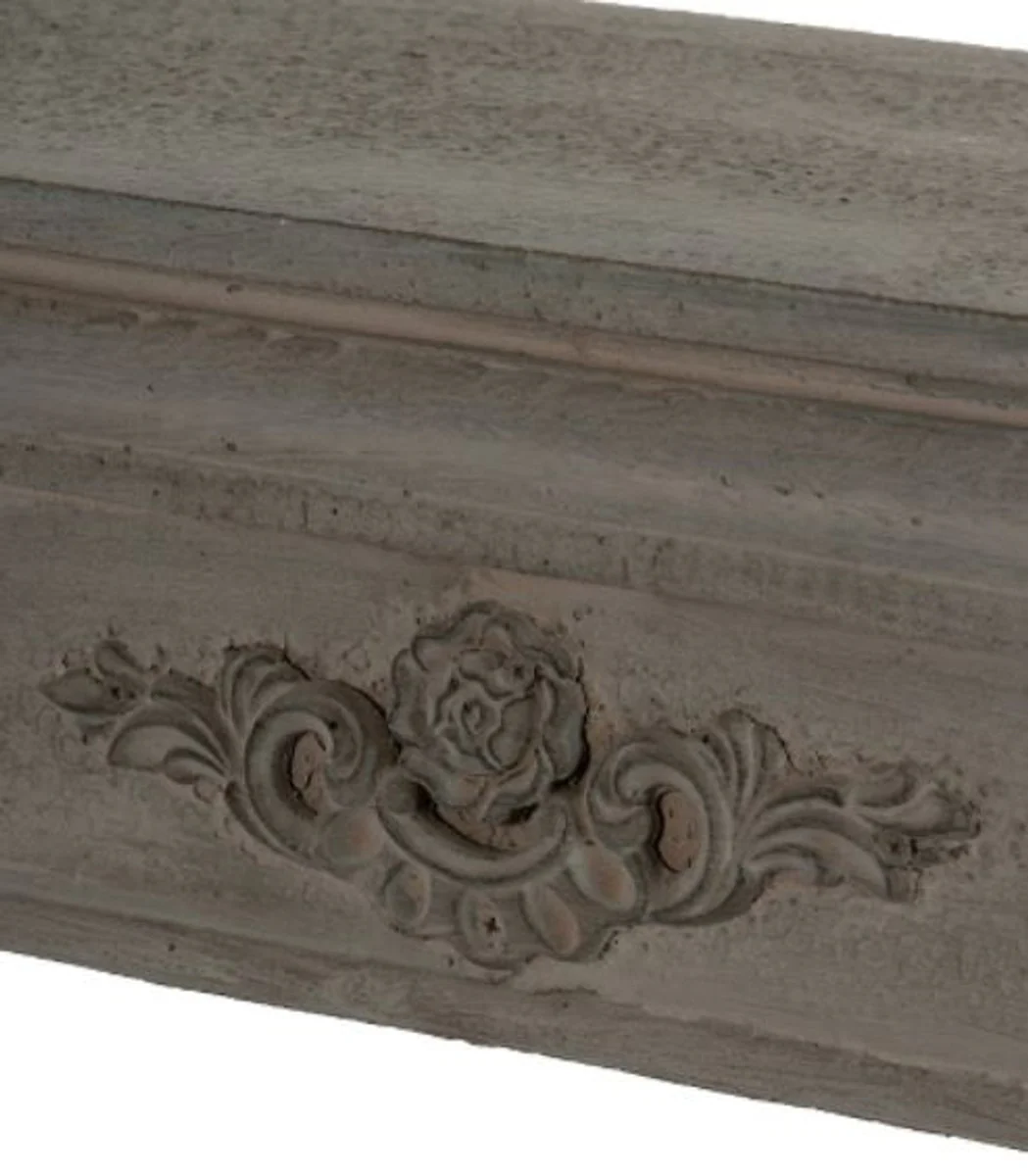 Casa Padrino Country Style Fireplace Surround Antique Gray Brown 113 x 19 x H. 101 cm - Handmade Shabby Chic Furniture