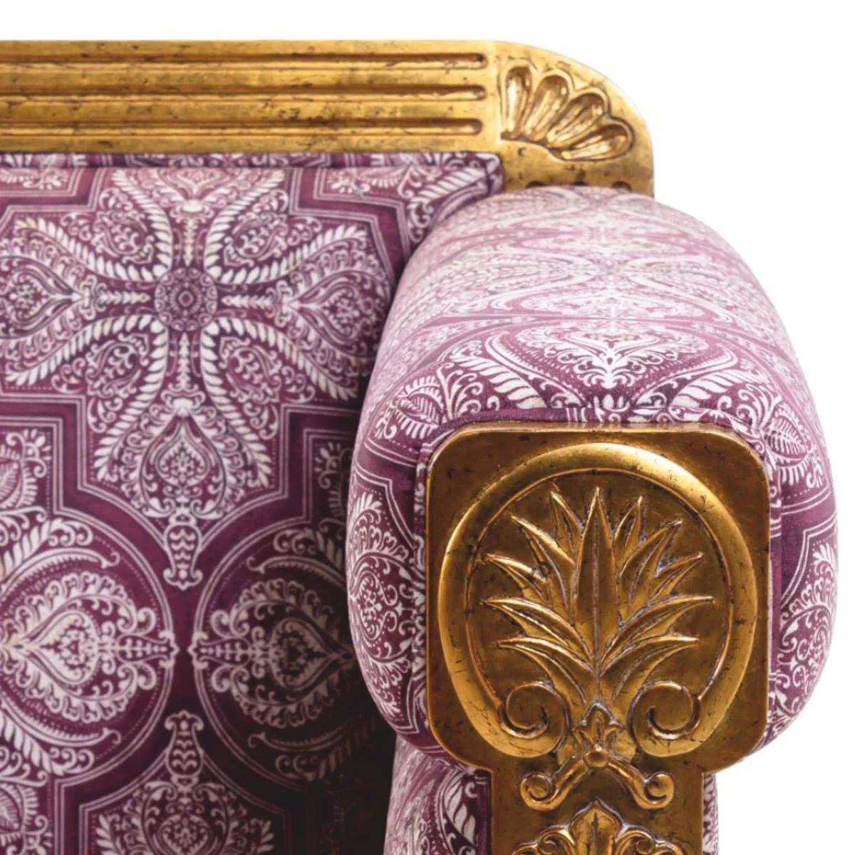 Casa Padrino sof¨¢ barroco de lujo p¨²rpura / oro antiguo 231 cm - Muebles de sal¨®n barrocos