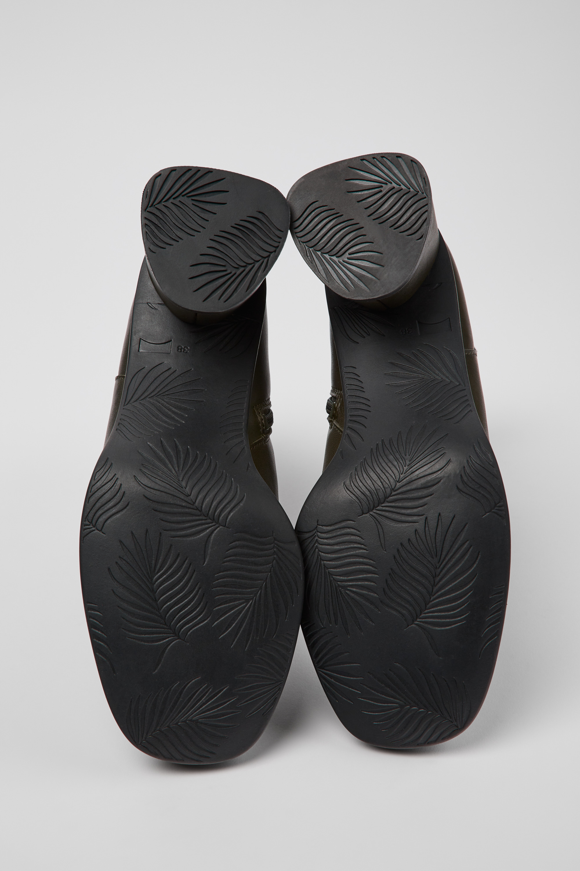 Kiara - Green leather and recycled PET boots for women