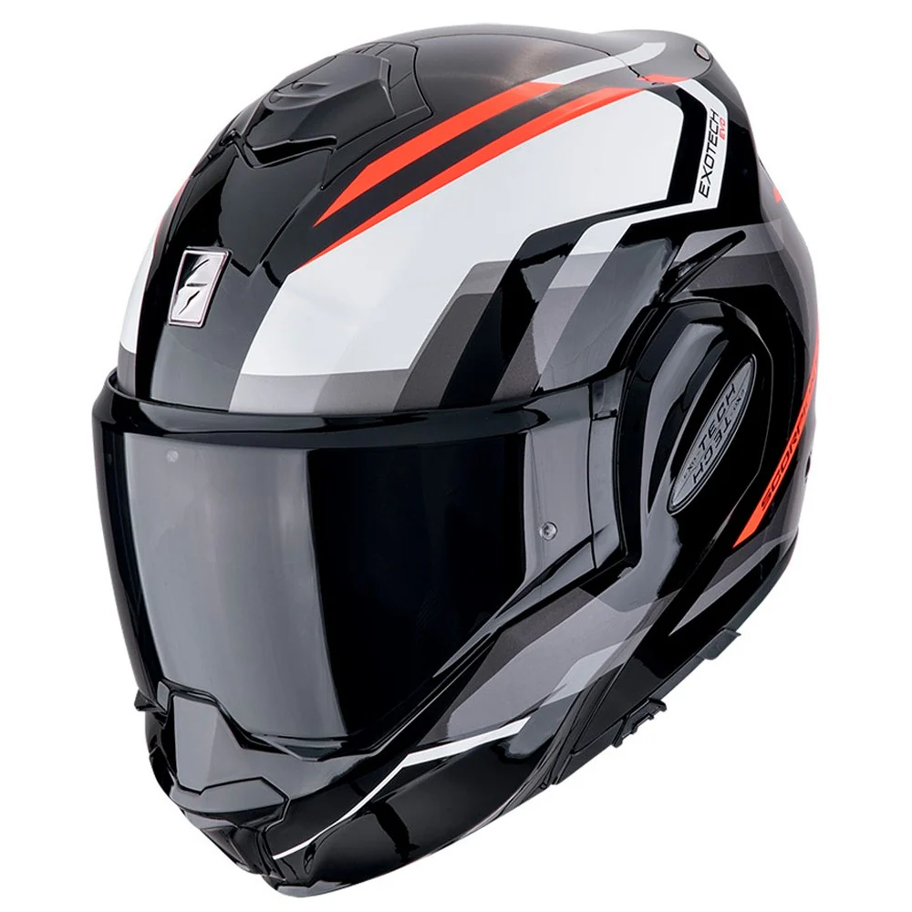 CASCO MODULAR SCORPION EXO TECH EVO FURIO - NEGRO / ROJO