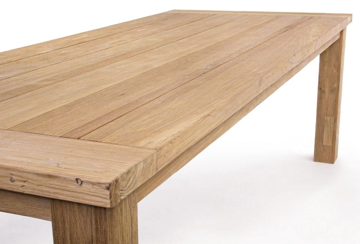 Casa Padrino mesa de jard¨ªn de lujo natural 240 x 100 x A. 77 cm - Mesa de jard¨ªn rectangular de teca reciclada - Muebles de jard¨ªn de teca - Muebles de jard¨ªn de lujo