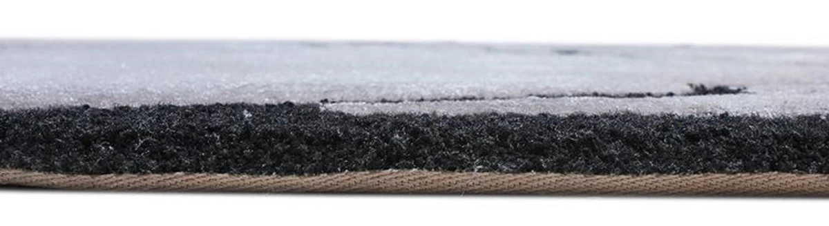 Casa Padrino alfombra de lujo gris / negro 160 x 230 cm - Alfombra rectangular para salón - Alfombra moderna para dormitorio - Interior de lujo - Calidad de lujo