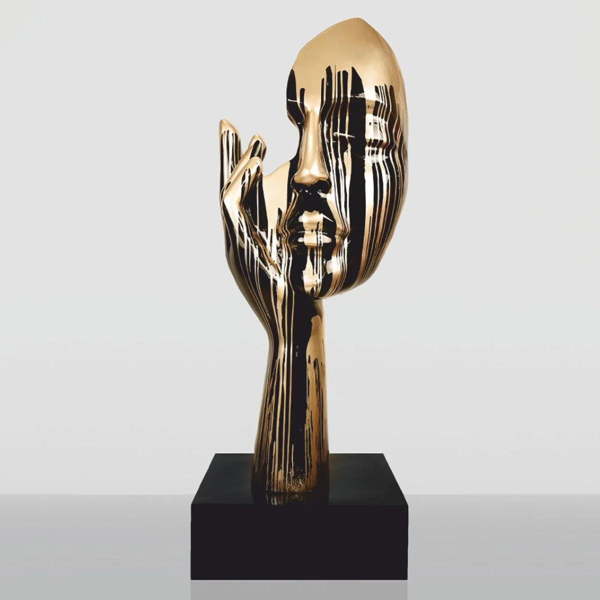 Casa Padrino escultura decorativa XXL negro / oro A. 190 cm - Figura decorativa grande