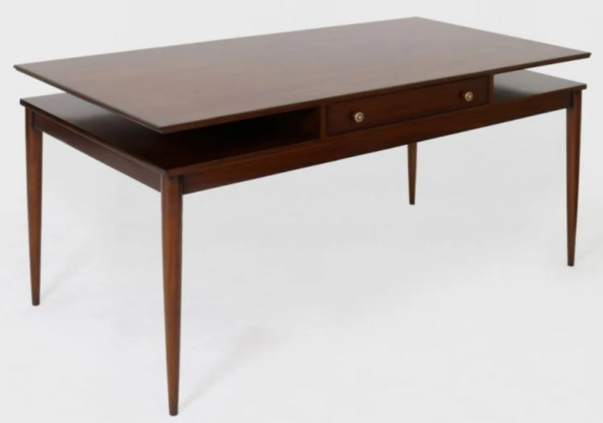 Casa Padrino escritorio Art Deco de lujo con caj¨®n marr¨®n 154 x 80 x A. 78 cm - Mesa de oficina de madera maciza - Muebles de oficina - Calidad de Lujo