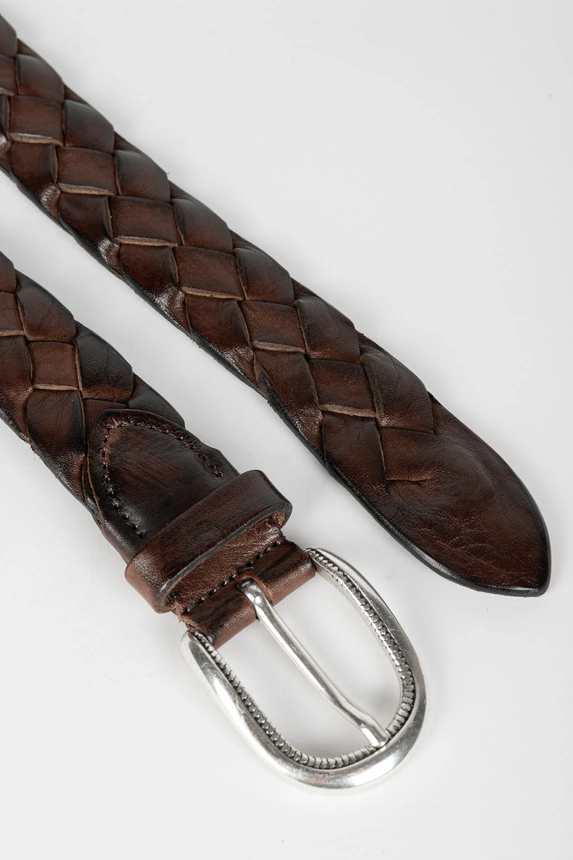 Rivera-spain Cinturón Italian Belts trenzado marrón