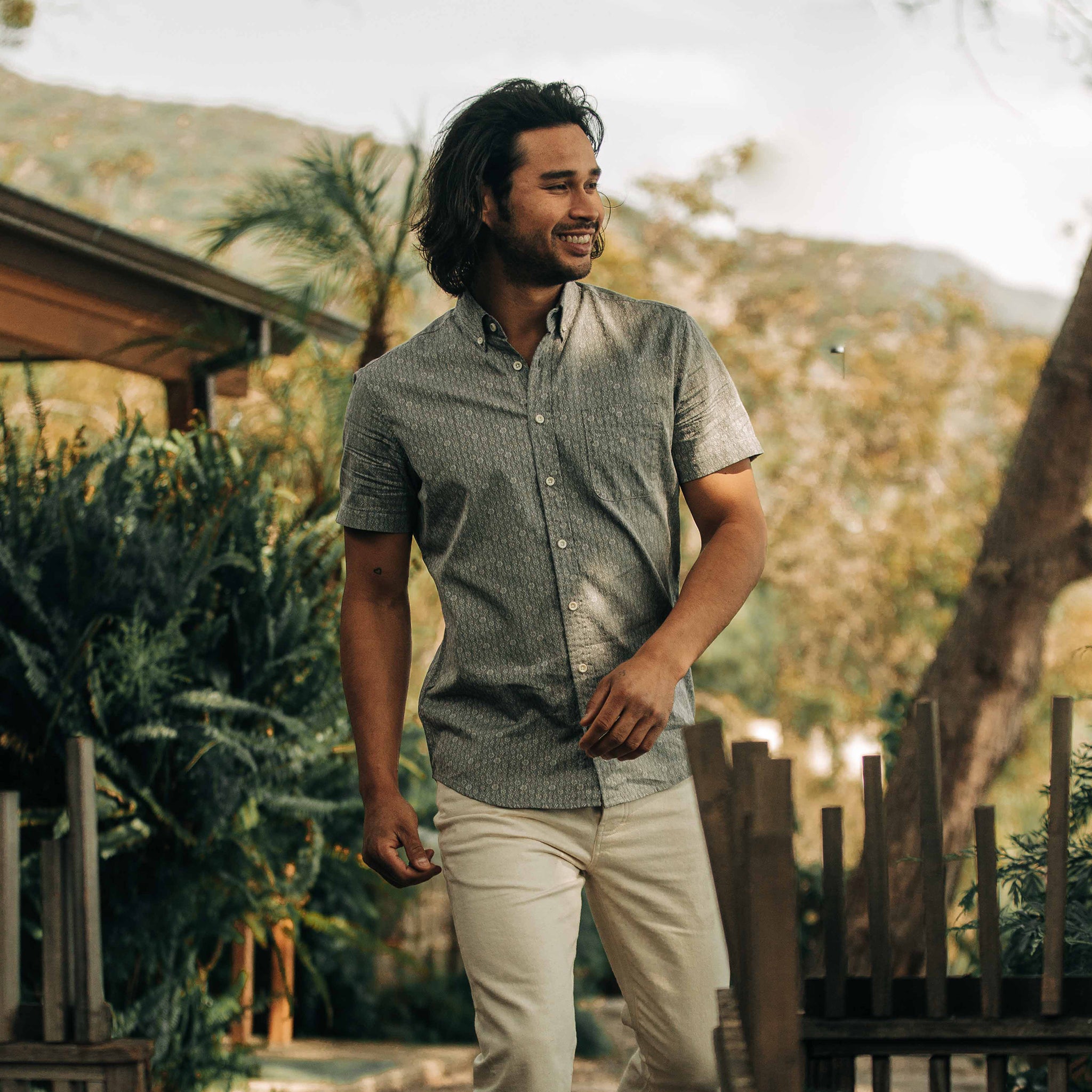 The Short Sleeve Jack in Ash Floral