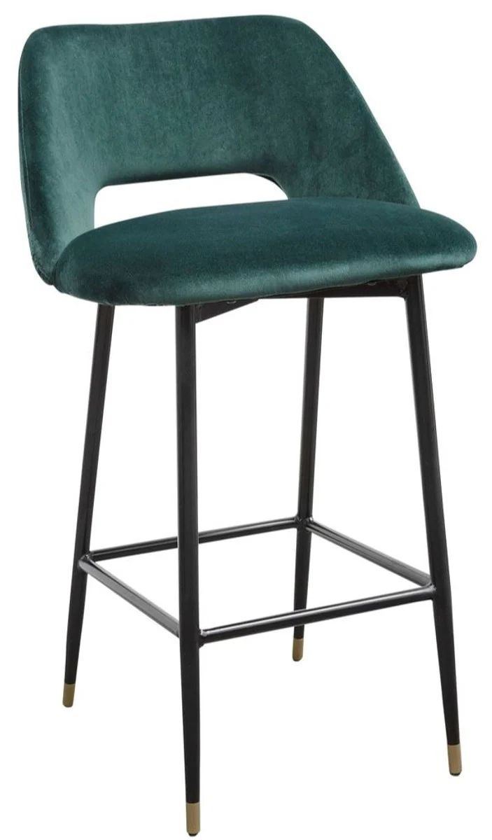 Casa Padrino silla de bar de lujo verde / negro 55 x 58 x H. 97 cm - Muebles Bar de Lujo