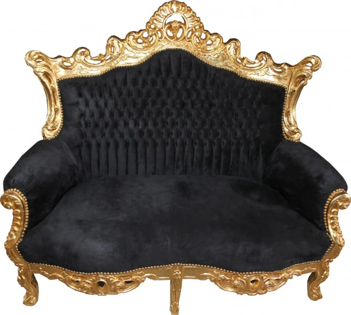 Casa Padrino Baroque 2 seater Master Black / Gold - Antique style furniture