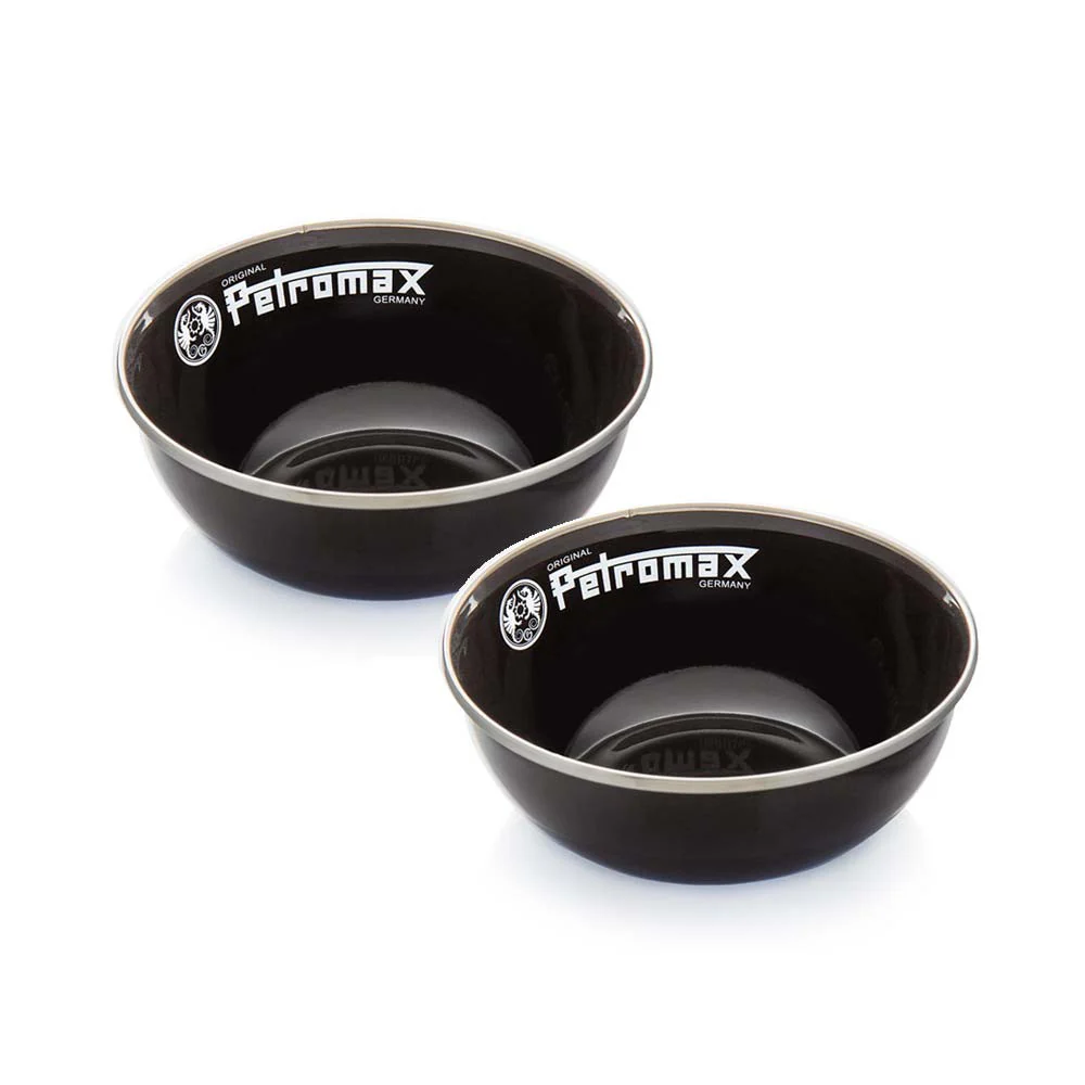 Petromax Enamel Bowl Set - Pack 2 cuencos esmaltados negros