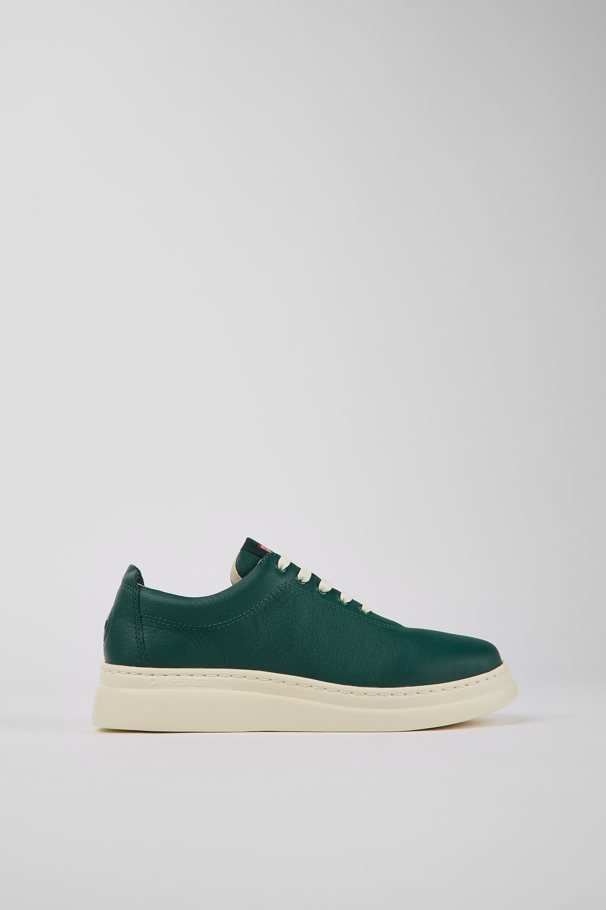 Runner Up - Green leather sneakers for women