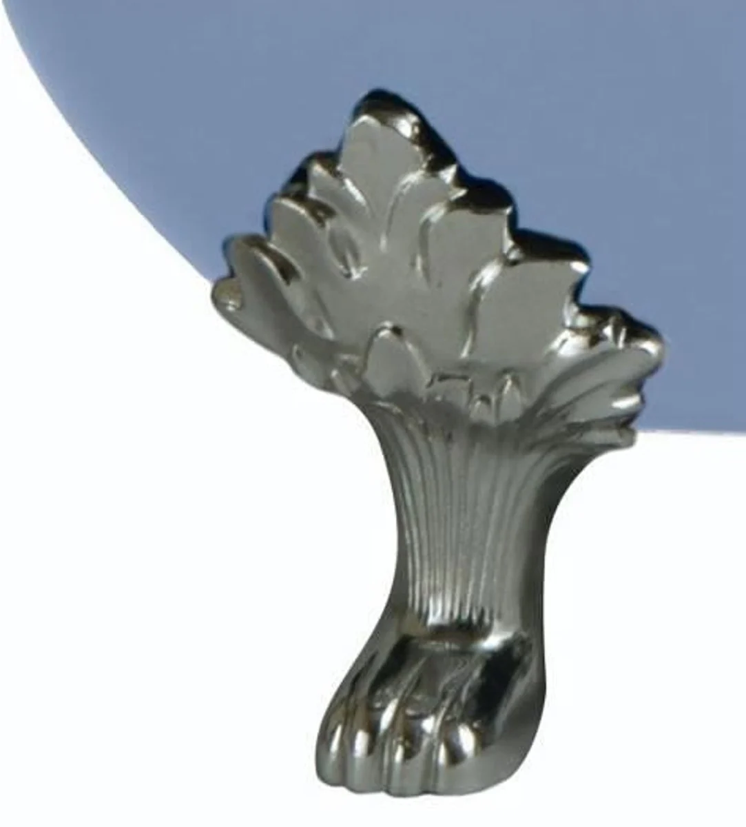 Casa Padrino Bañera de lujo Art Nouveau de hierro fundido azul claro / blanco / plateado 180 x 77 x H. 79 cm - Bañera curvada independiente - Muebles de baño barrocos y Art Nouveau