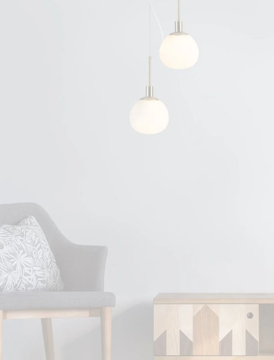 Casa Padrino lámpara colgante oro / blanco Ø 15 x H. 30,5 cm - Lámpara Colgante Moderna