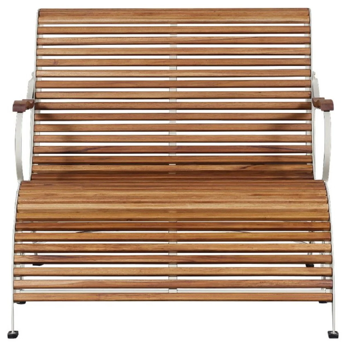 Casa Padrino banco de jardín Art Nouveau de lujo marrón / crema 107 x 150 x A. 91 cm - Banco de jardín y terraza con reposabrazos y reposapiés - Muebles de Jardín y Terraza Art Nouveau